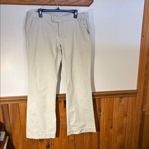 Women’s American Eagle Outfitters Cream Trousers   Size 14 Long